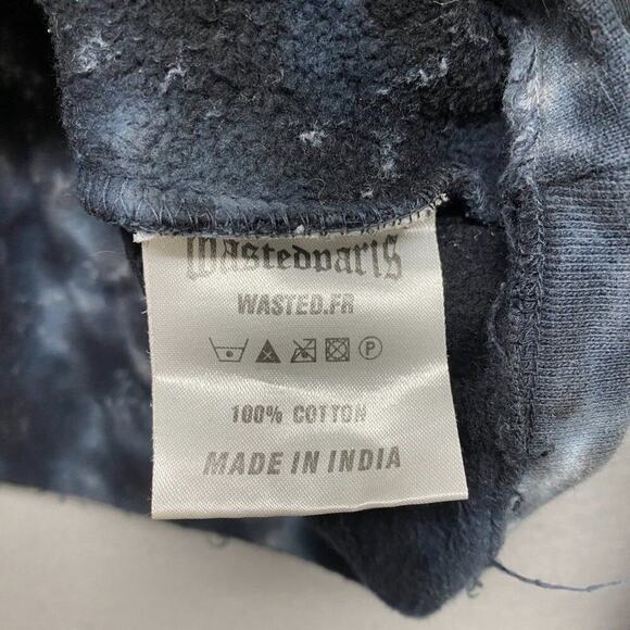 Wasted Paris Hoodie Womens Medium Black Tie Dye Cropped - Picture 8 of 15